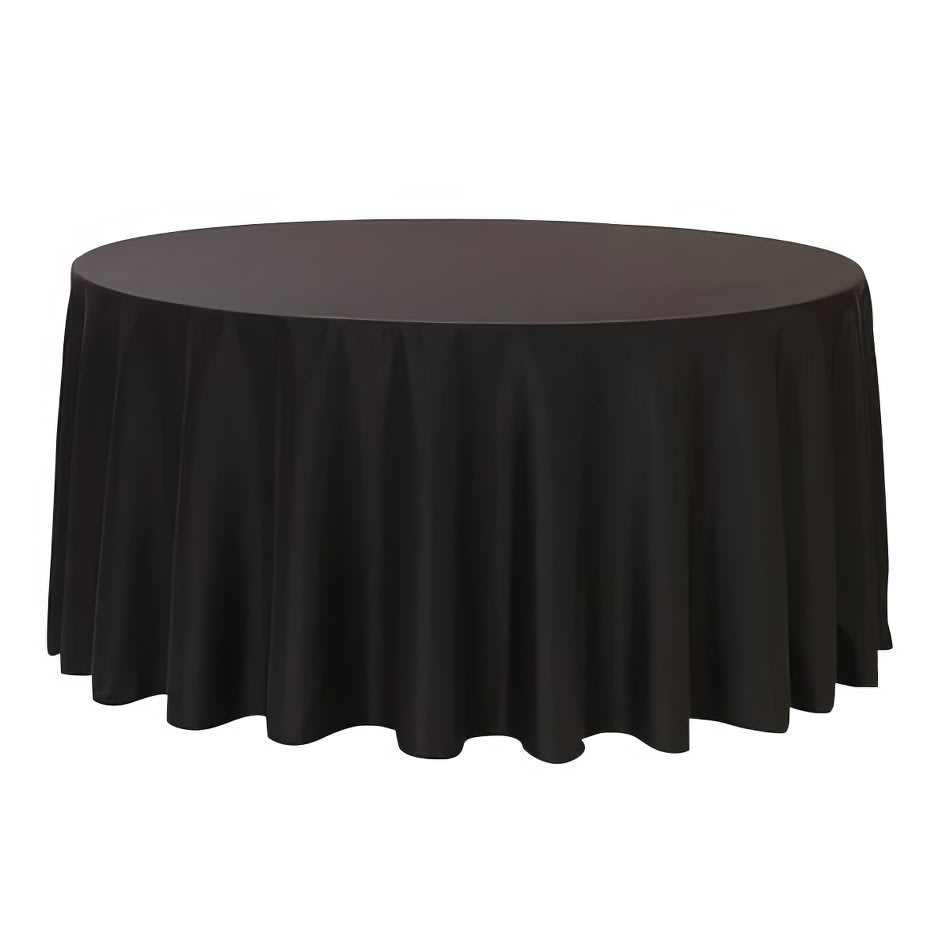 Black round table linen