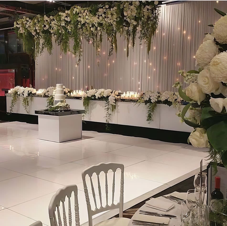 Gloss bridal table hire