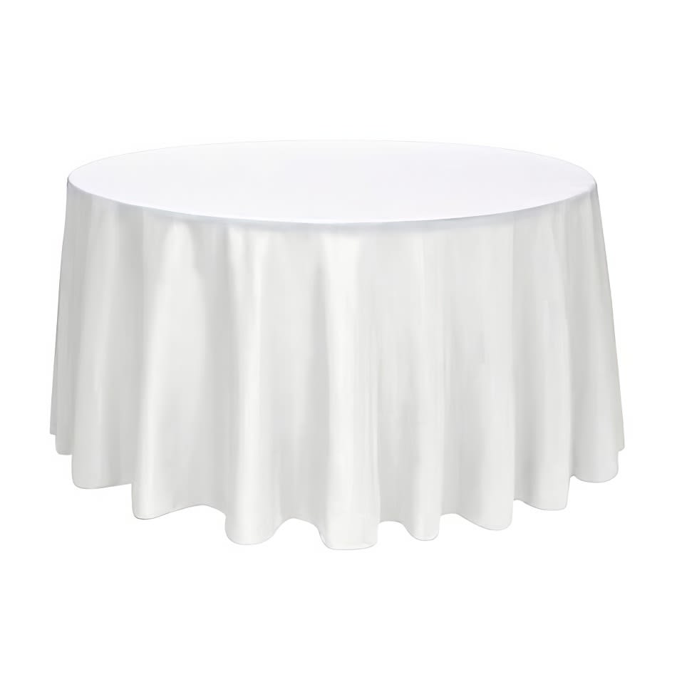 white round table linen hire